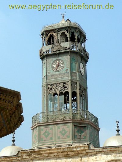 Der Uhrenturm Alabastermoschee Kairo